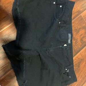Black jean shorts
